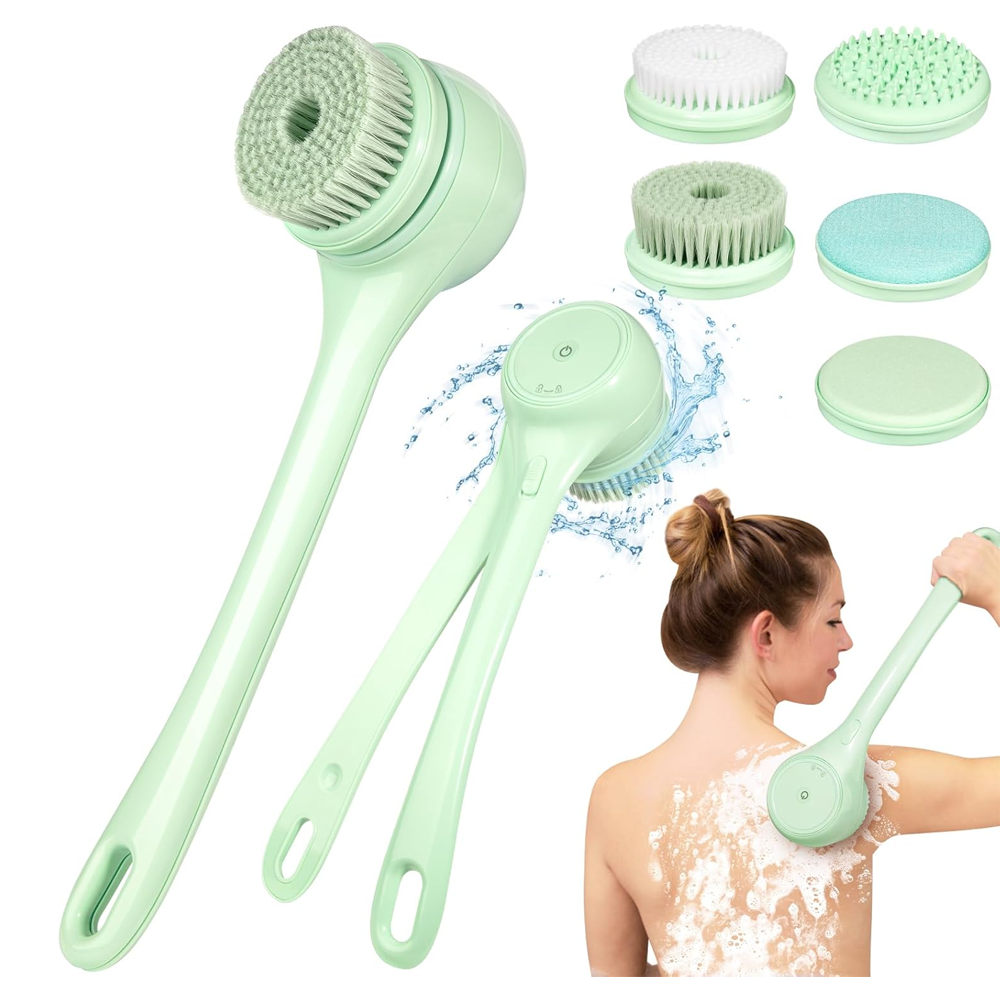 Electric Body Brush Back Scrubber for Shower, Auto Spinning Exfoliating Massage Bath Brush Rechargeable