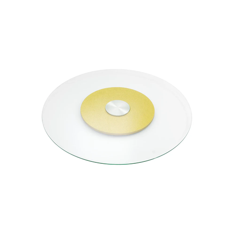Large Rotating Tray For Kitchen Dining Table, Double Glass Design Transparent 80/100/120cm (Silver) (Copy)