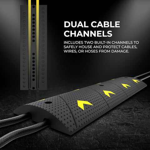 Olmecs Reflective Traffic Safety Speed Ramp with 2 Channel Cable Protector