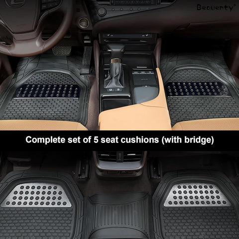 Premium Rubber Car Foot Mats, 71x50.5cm 3 Pcs Set, Anti-Slip Waterproof with Cargo Liner