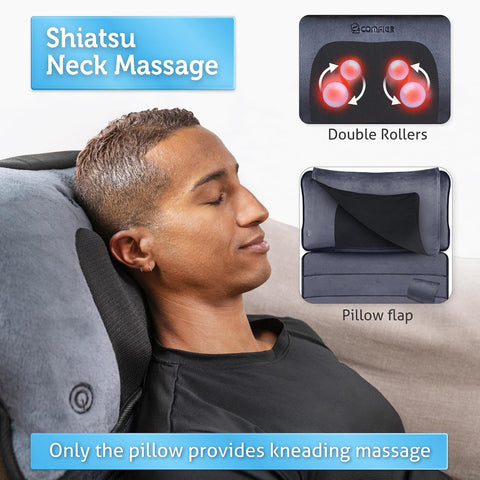 Comfier Massage Mat with Heat Pad,Full Body Massage Bed with Shiatsu Neck Massage Pillow