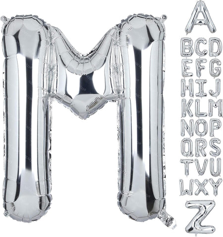 Willow 40 Inch Large Helium Silver Letter for Birthday Party Anniversary Valentine's Day Supplies