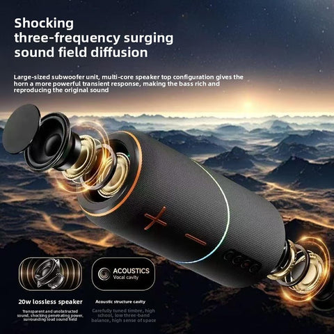 Portable Bluetooth Speaker with RGB LED Lights, Deep Bass Wireless Speaker