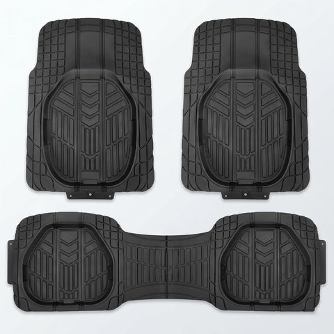 3 Pcs Set Car Floor Mats, Premium Rubber Anti-Slip Waterproof Car Mats with Cargo Liner (78 x 54cm )