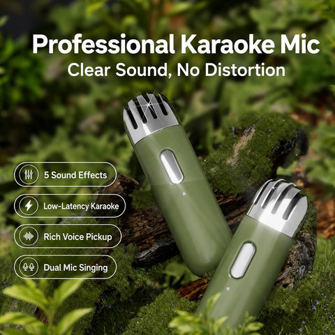 EWA A17 Mini Karaoke Machine Portable Bluetooth Karaoke Speaker with 2 Wireless Microphones, RGB LED Light