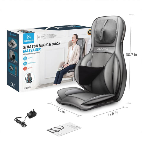 Comfier Neck and Back Massager with Heat - Massage Chair with Compress | Rolling,Kneading