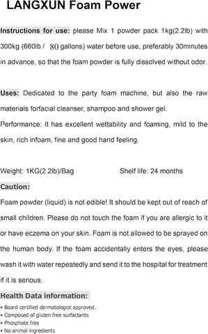 Foam Machine Party Powder for Foam Cannon Machine Pool Party Supplier Party 1kg/bag