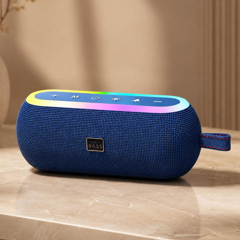 Portable Heavy Bass Bluetooth Speaker with RGB LED Light – Wireless Stereo Speake
