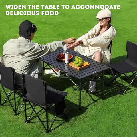 Collapsible Picnic Side Table with 4 Chairs and Carrying Bag - Perfect for Outdoor