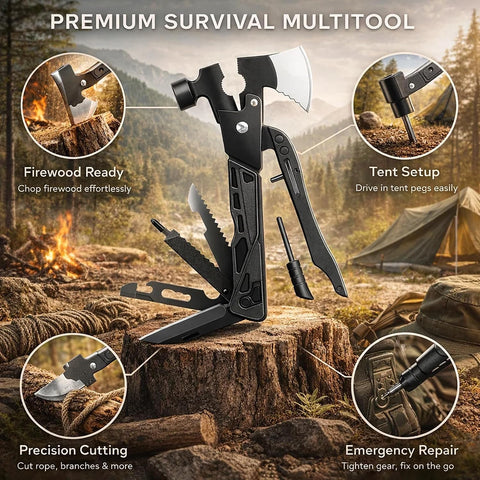 Stainless Steel Multi Tool Pliers – Heavy Duty Multitool with Knife, Saw, Screwdrivers & Wire Cutter - Survival Tool for Camping Tool-5