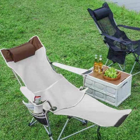 Folding Reclining Camping Chair with Footrest, outdoor foldable chairs