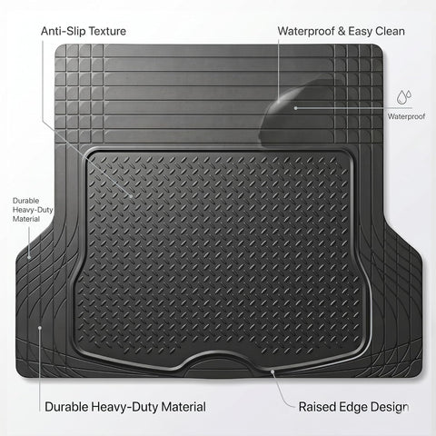 Car Boot Mat, Heavy Duty Waterproof Trunk Liner, Anti-Slip Rubber Cargo Mat (110x138 Cms) (Copy) (Copy)
