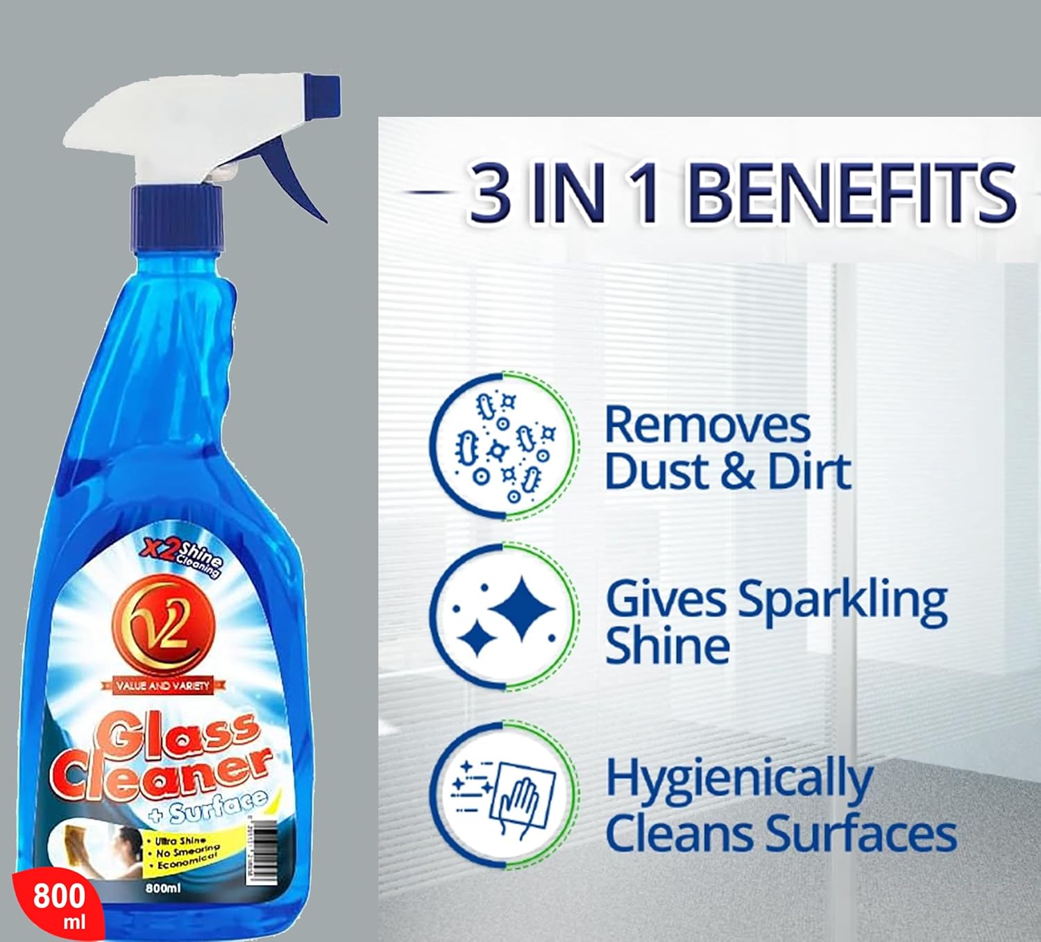 Swish Super Swish Super Glass Cleaner & Surface Cleaner Liquid, Window/Screen Cleaner Premium Ultra Shine Formula (5 Liter + 800ml)