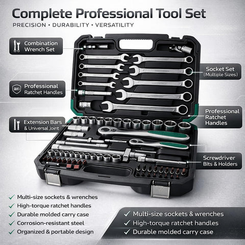 Precision 82 Pcs Ratcheting Screwdriver & Socket Bit Set – Repair Tool Kit with Magnetic Driver