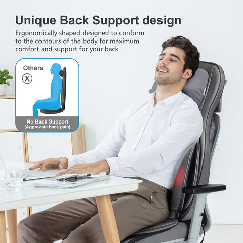 Comfier Neck and Back Massager with Heat - Massage Chair with Compress | Rolling,Kneading