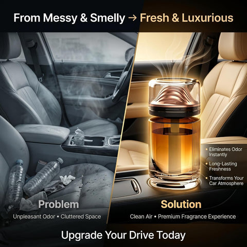 Car Air Freshener Diffuser – Premium Long Lasting Perfume, Natural Essential Oil Fragrance - Crisp Fougere Cologne