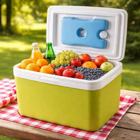 Insulated Cooler Box with Ice Packs – Portable Ice Chest for Camping ( 15 Ltr )