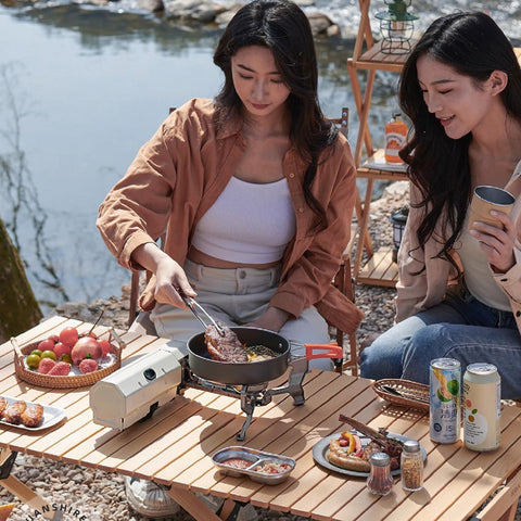Portable Foldable Compact Camping Stove for Outdoor Cooking, Hiking, Backpacking & Emergency Use (Khaki)