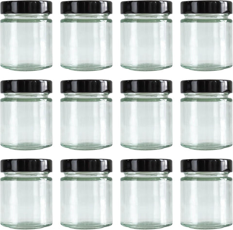 Glass Jar for Kitchen Storage with Air Tight Black Cap 100ml (120Pcs/Ctn)