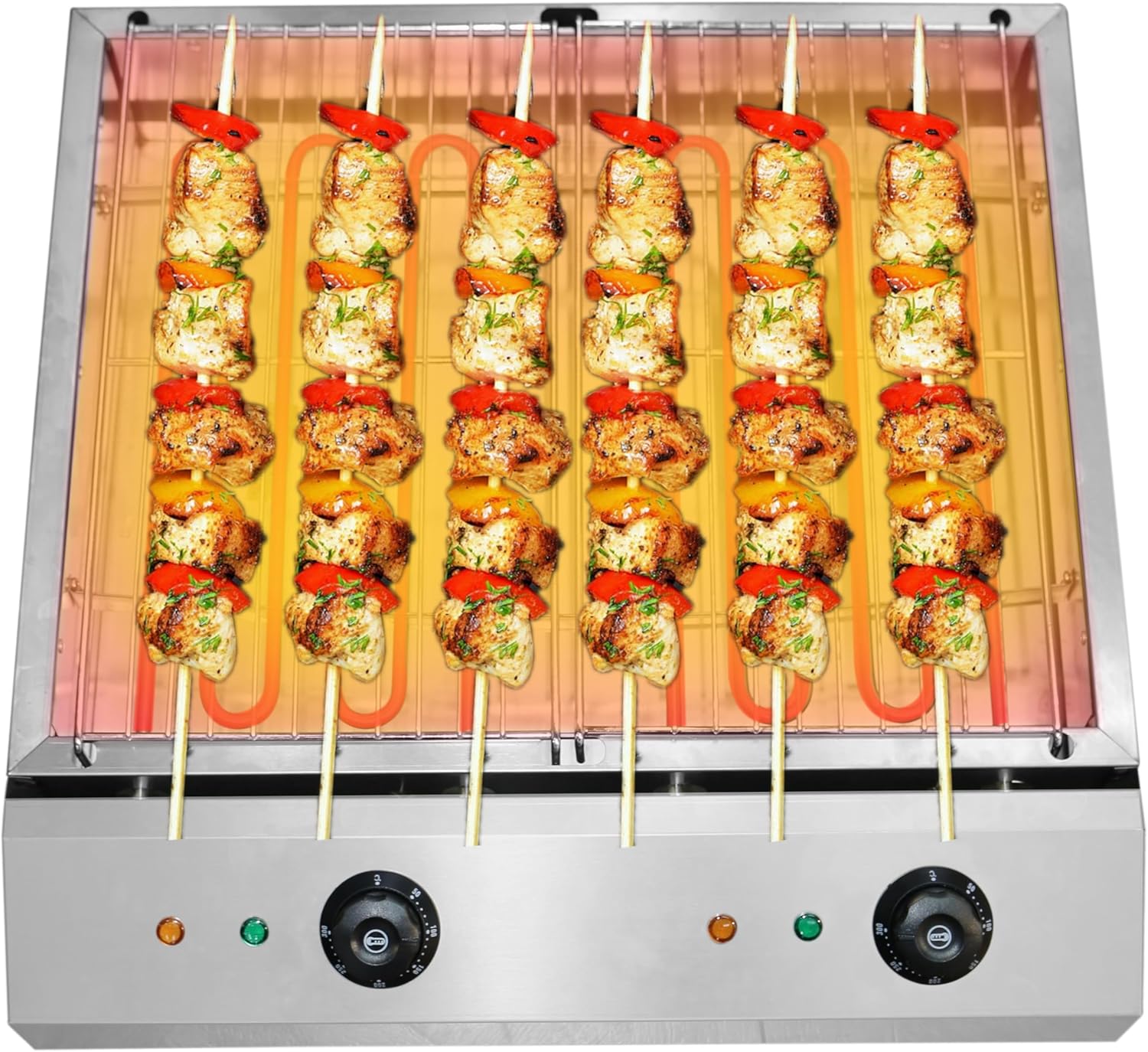 Olmecs Electric Grill Stainless Steel Smokeless BBQ Grill Countertop Barbecue Oven for Indoor & Outdoor