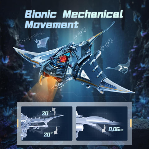 ROKR 3D Metal Puzzles for Adults Manta Ray Mechanical 3D Metal Model Kits for Adults to Build Unique Electric Mechanical Toy