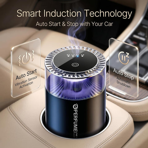Aromatherapy Car Air Freshener Diffuser – USB Rechargeable Waterless Aromatherapy Humidifier, with Light - Oriental Golden Osmanthus