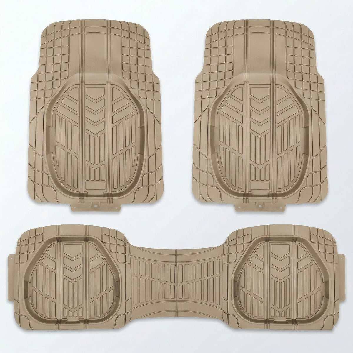 Premium Rubber Car Floor Mats, 78x54cm 5 Pcs Set, Anti-Slip Waterproof with Cargo Liner