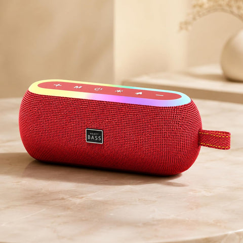 Portable Heavy Bass Bluetooth Speaker with RGB LED Light – Wireless Stereo Speake