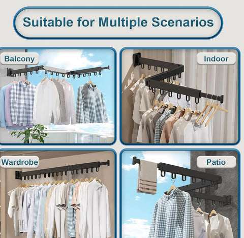 Clothes Drying Rack, Laundry Drying Rack Wall Mount,Space Saver Clothes Rack