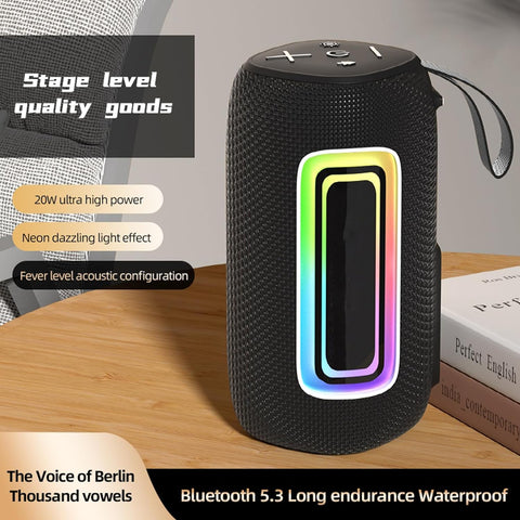 Portable Heavy Bass Bluetooth Speaker with RGB Lights – Wireless Waterproof Mini Speaker with Deep Bass & HD Sound