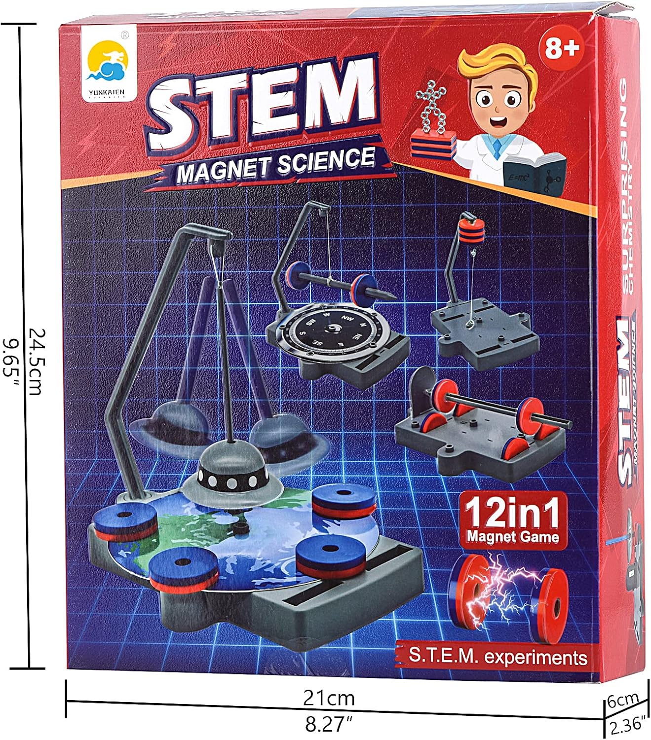 emma 12-in-1 Magnet Science Kit Toys|12 STEM Magnetic Science Experiments
