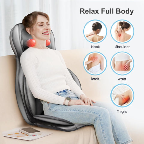 Comfier Neck and Back Massager with Heat - Massage Chair with Compress | Rolling,Kneading