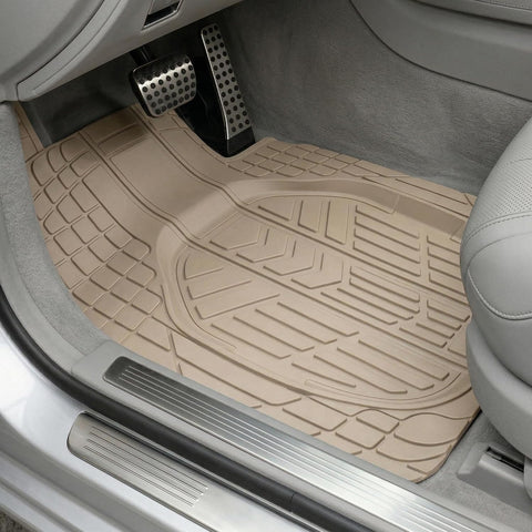 Premium Rubber Car Floor Mats, 78x54cm 5 Pcs Set, Anti-Slip Waterproof with Cargo Liner