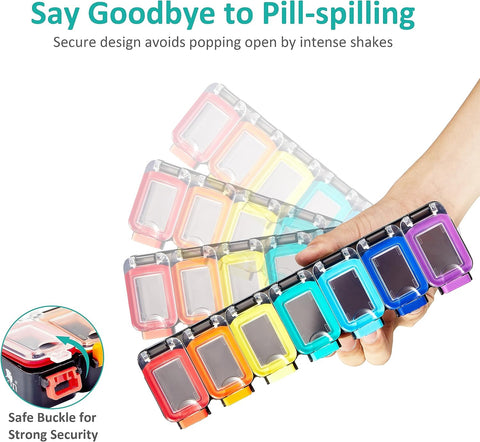 Fullicon Weekly Pill Organizer 7 Day, Large Pill Box Organiser for Travel, Moisture-Proof Medicine Organizer
