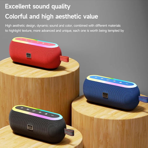 Portable Heavy Bass Bluetooth Speaker with RGB LED Light – Wireless Stereo Speake