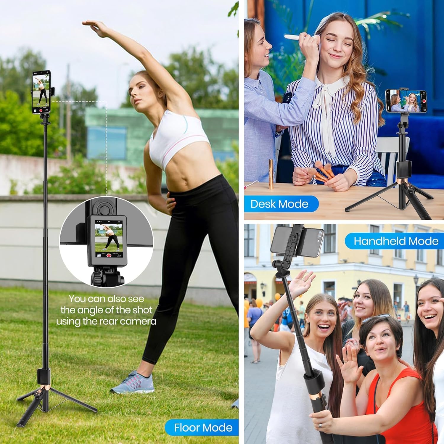 Cl-07 New Selfie Stick With Fill Light Extendable Selfie Stick Tripod for Phone with Display Screen and Remote Control