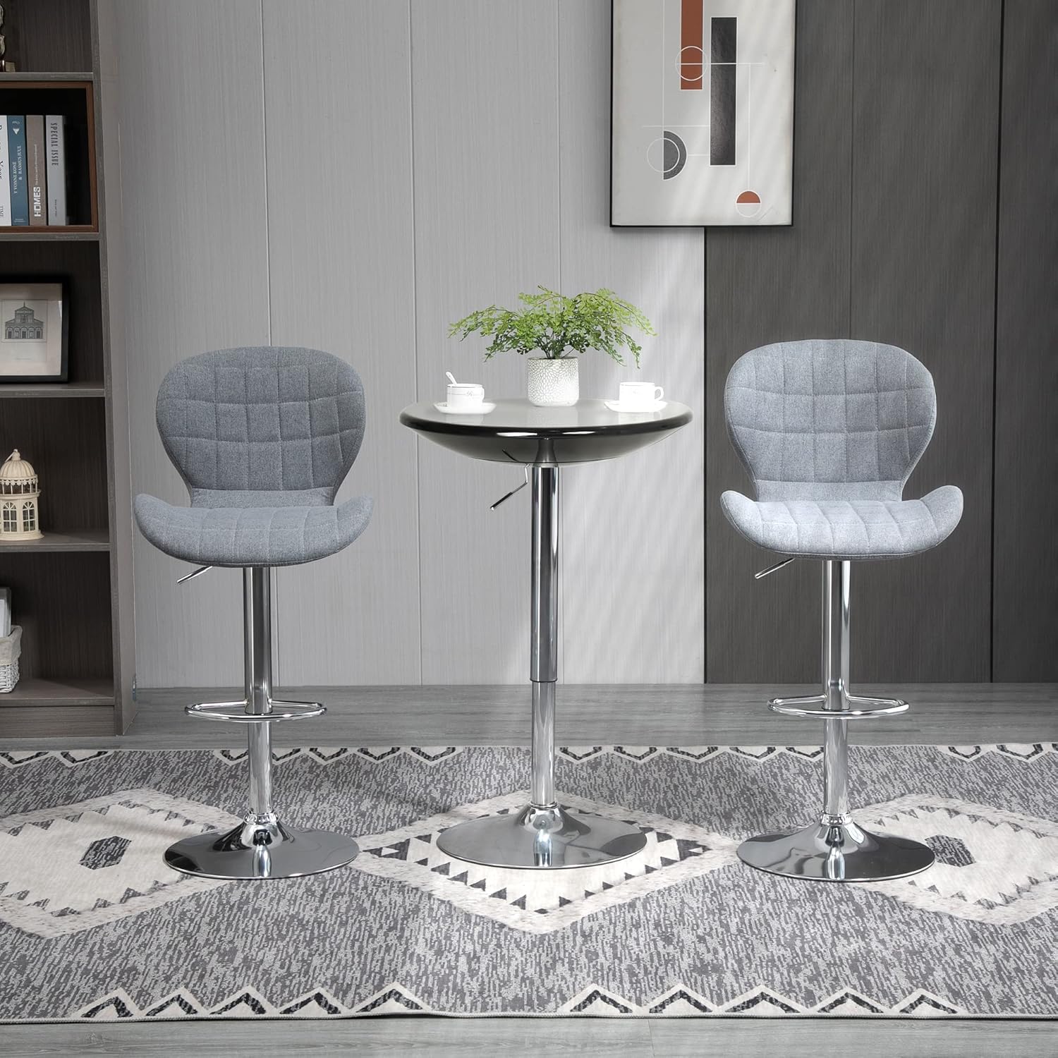 Olmecs Bar / Cocktail Adjustable Height 75-90cm Table with Stainless Steel Base T103A