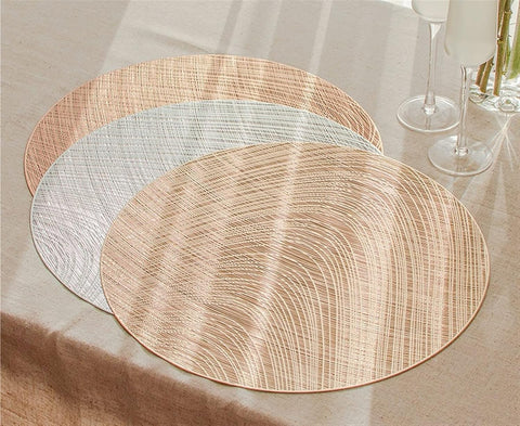 Round Placemats For Restaurant Hollow PVC Decoration Meal Mat  (10Pc Set)