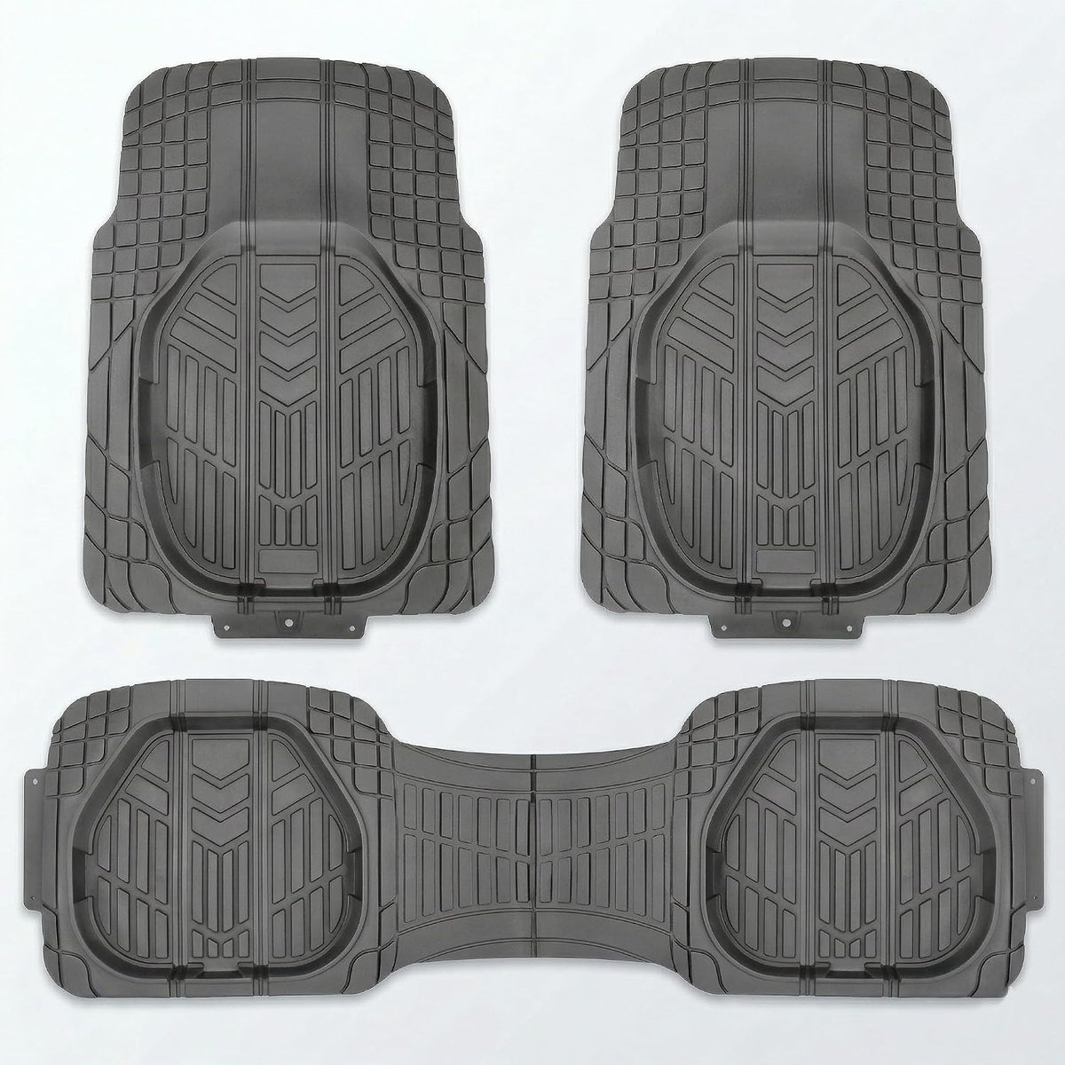 3 Pcs Set Car Floor Mats, Premium Rubber Anti-Slip Waterproof Car Mats with Cargo Liner, All Weather Front and Rear Connected Mats (78 * 54cm)