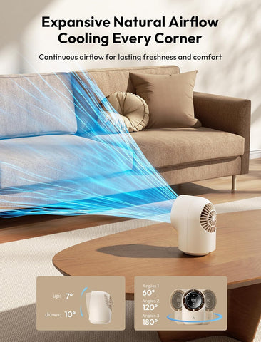 Aecooly Touch Control Desk Fan with LED Display & 8000mAh Battery