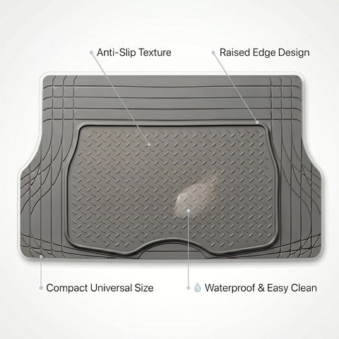 Car Boot Mat, Heavy Duty Waterproof Trunk Liner, Anti-Slip Rubber Cargo Mat (80*126 Cms)