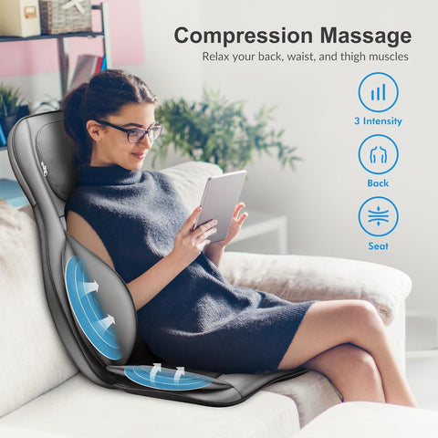 Comfier Neck and Back Massager with Heat - Massage Chair with Compress | Rolling,Kneading