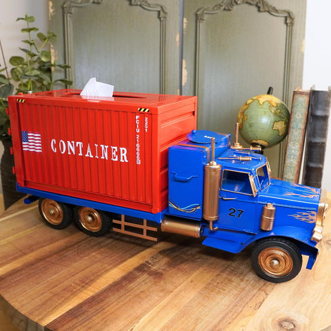 Handcrafted Metal Truck Tissue Box Cover