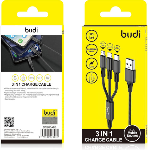 Budi - 3 in 1 cable 1m DC203A8B