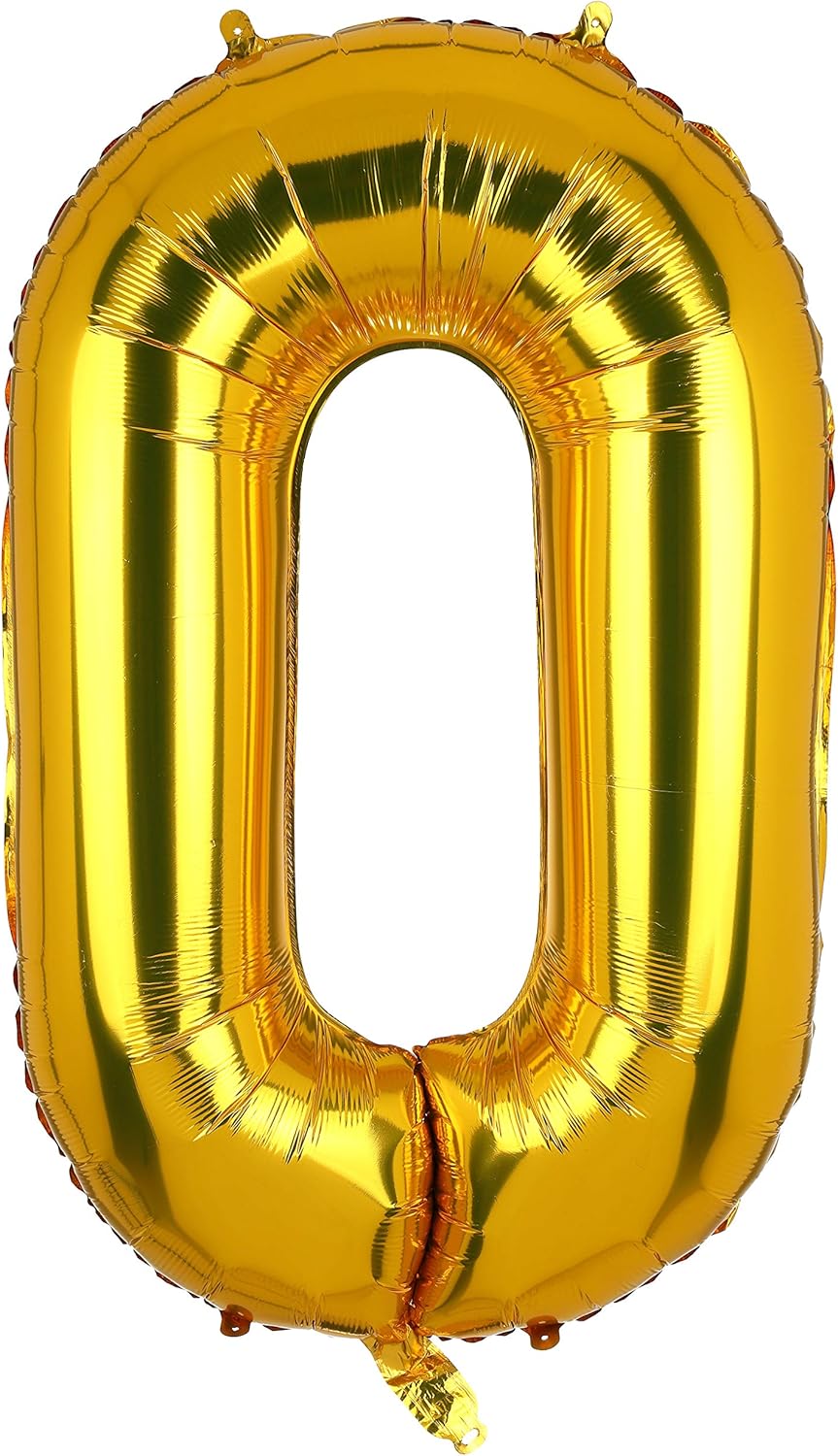 Gold Number Balloons in Helium Foil Mylar No. 0