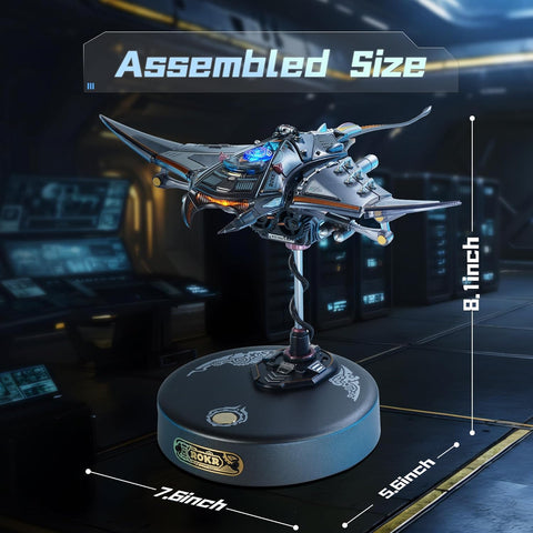 ROKR 3D Metal Puzzles for Adults Manta Ray Mechanical 3D Metal Model Kits for Adults to Build Unique Electric Mechanical Toy