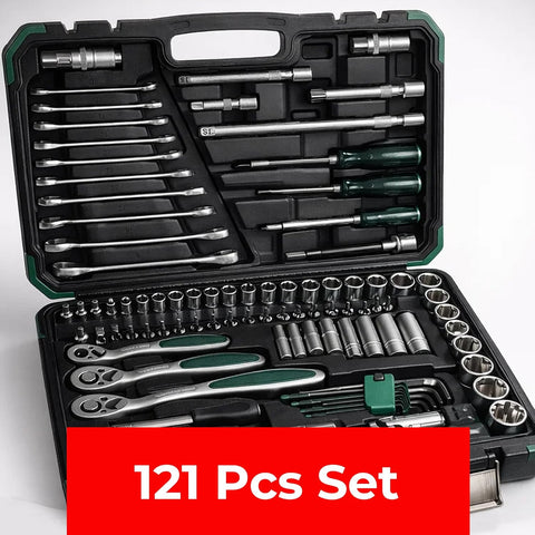 Precision 121 Pcs Ratcheting Screwdriver & Socket Bit Set – Repair Tool Kit with Magnetic Driver,