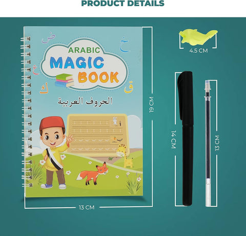 Arabic Magic Copybook for Kids: Reusable Handwriting Tracing Book