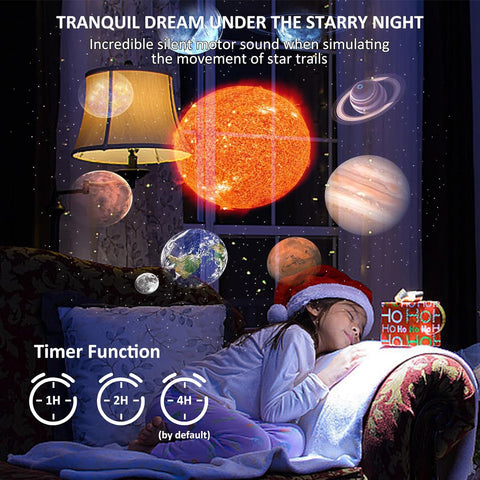 360 Degree Rotation Galaxy Night Light with 4K Replaceable 13 Galaxy Discs Large Projection Area Sky Night Light for Kids Adults