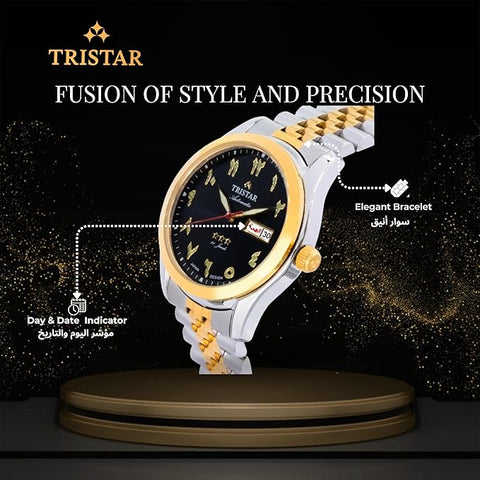 Tristar BA Series Men's Automatic Watch Arabic Numeral Dial Bracelet Wrist Watch for Men